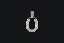 Load image into Gallery viewer, 14K Diamond Baguette Horseshoe Necklace
