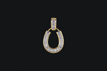 Load image into Gallery viewer, 14K Diamond Baguette Horseshoe Necklace
