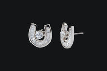 Load image into Gallery viewer, 14K Gold Diamond Baguette Horseshoe Jacket and Stud Earrings - Elegant Elements By Kelly
