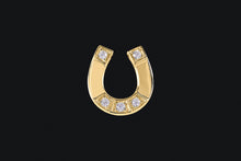 Load image into Gallery viewer, 14K Gold Small Diamond Horseshoe Necklace

