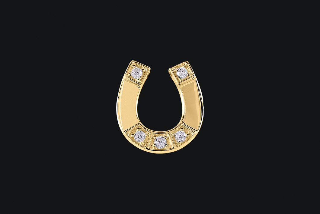 14K Gold Small Diamond Horseshoe Necklace
