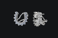 Load image into Gallery viewer, 14K Gold Diamond French Clip Post Back Horseshoe Earrings - Elegant Elements By Kelly
