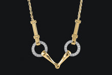 Load image into Gallery viewer, 14K Gold Diamond Snaffle Bit Necklace
