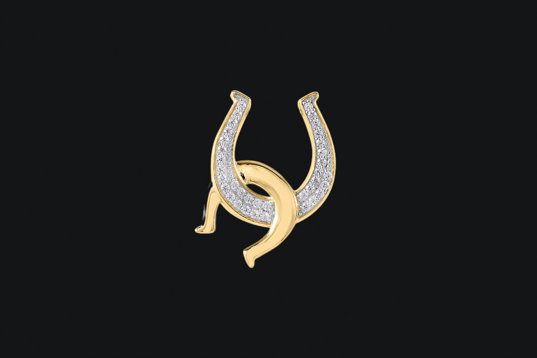 14K Gold Diamond Double Horseshoe Necklace
