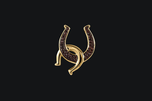 14K Gold Cognac Diamond Double Horseshoe Necklace - Elegant Elements By Kelly