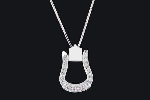 Sterling Silver Cubic Zirconia Oxbow Necklace - Elegant Elements By Kelly
