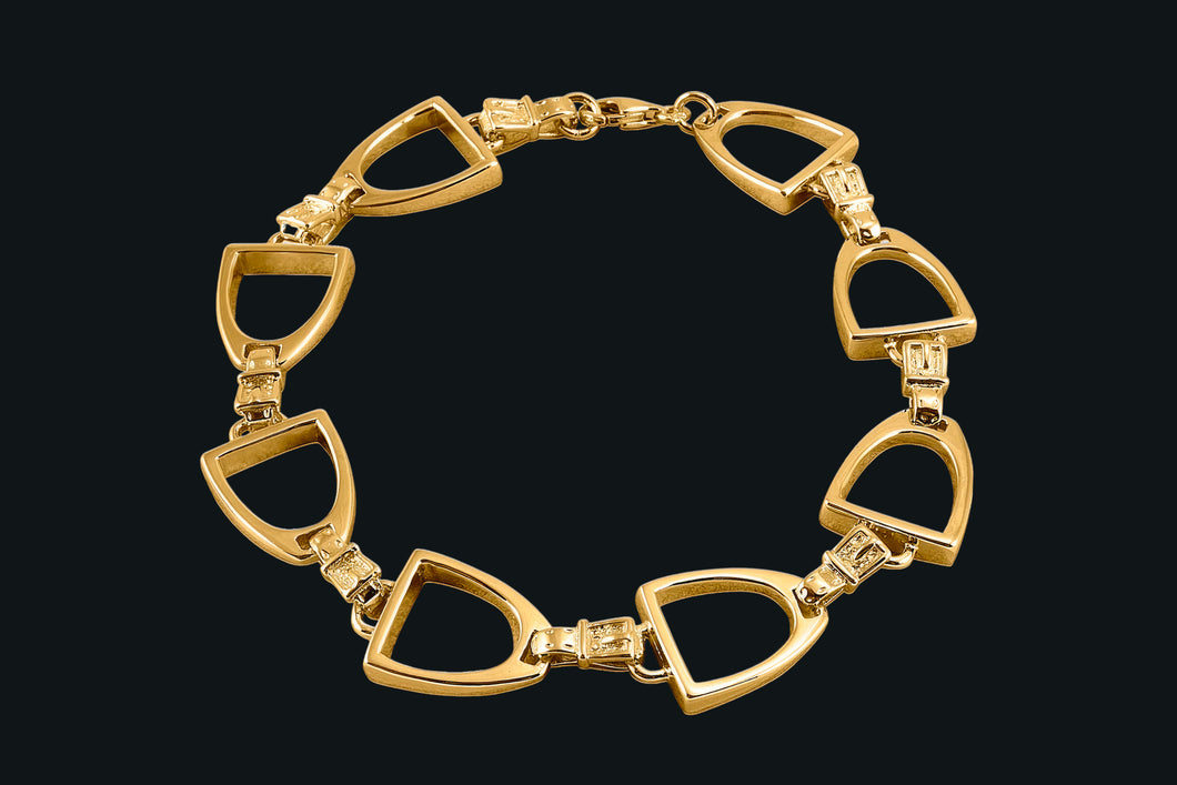 14K Gold Large Stirrup Bracelet