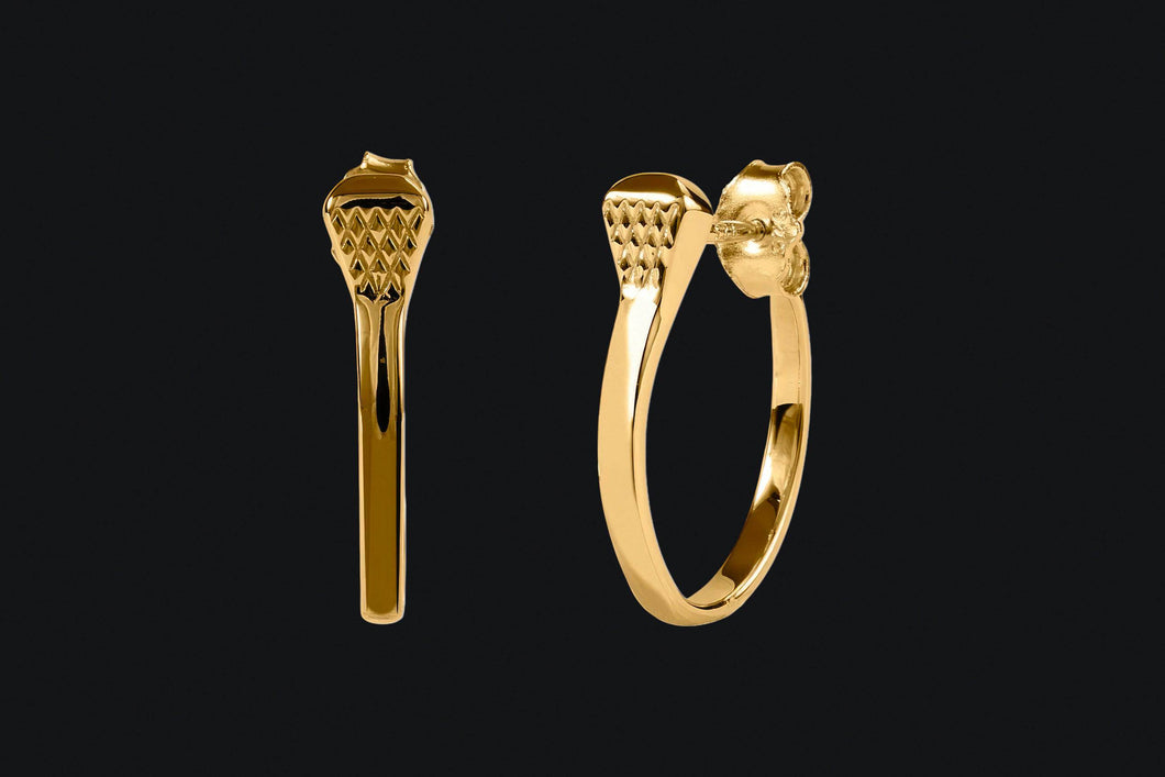 14K Gold Nail Hoop Earrings - Elegant Elements By Kelly