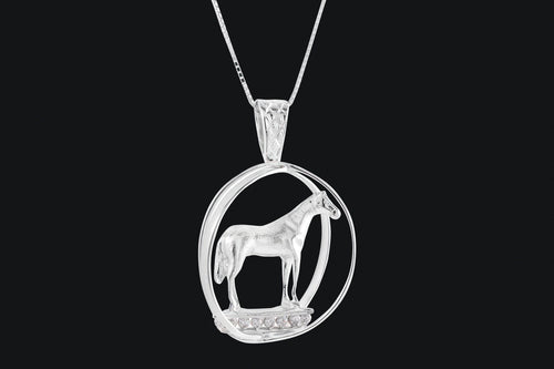 Sterling Silver Large World Trophy Cubic Zirconia Necklace - Elegant Elements By Kelly