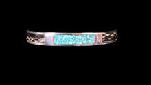Load image into Gallery viewer, Custom Sterling Silver Equestrian Turquoise Horsehair Gemstone Cuff Bracelet
