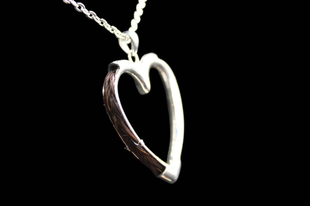 Custom Sterling Silver Large Heart w/ Horse Hair - Elegant Elements By Kelly