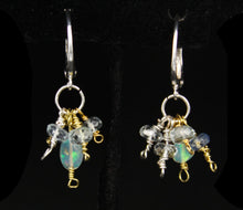 Load image into Gallery viewer, Sterling Silver Lever Back Earrings With Multi. Color Gemstones
