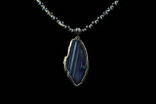Load image into Gallery viewer, Stunning Purple Agate Pendant With Gold Leafing &amp; Glass Pearl Beads - Elegant Elements By Kelly
