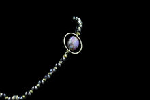 Load image into Gallery viewer, Stunning Purple Agate Pendant With Gold Leafing &amp; Glass Pearl Beads - Elegant Elements By Kelly
