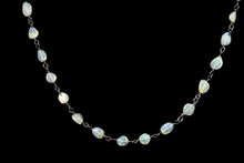 Load image into Gallery viewer, Synthetic Jelly Opal Plain Nugget Necklace with Oxidized Sterling Silver Chain
