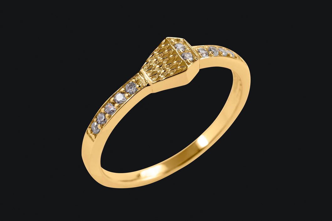 Diamond Pave` Horseshoe Nail Ring