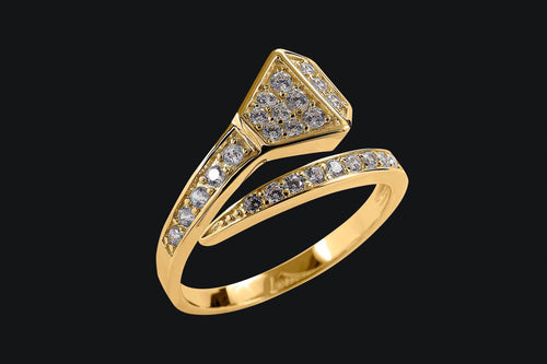 14K Diamond Offset Horseshoe Nail Ring - Elegant Elements By Kelly