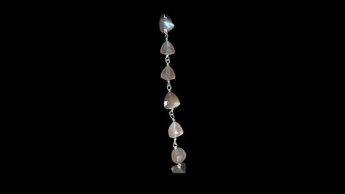 Sterling Silver Chocolate & Platinum Moonstone Triangle Bracelet - Elegant Elements By Kelly