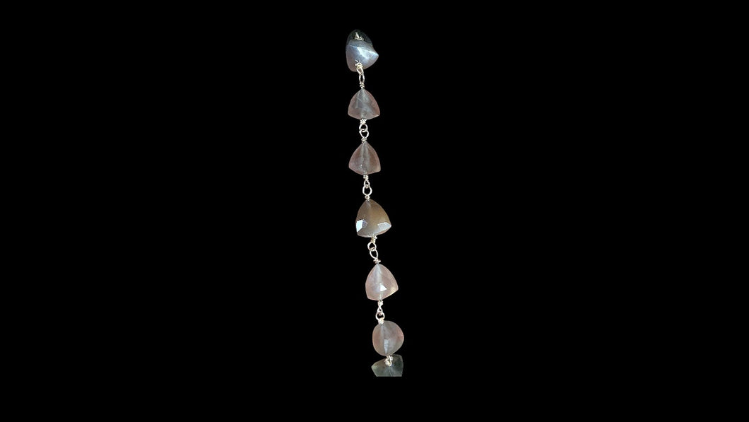 Sterling Silver Chocolate & Platinum Moonstone Triangle Bracelet - Elegant Elements By Kelly