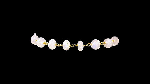 Vermeil Rainbow Moonstone Faceted Rondelle Bracelet - Elegant Elements By Kelly