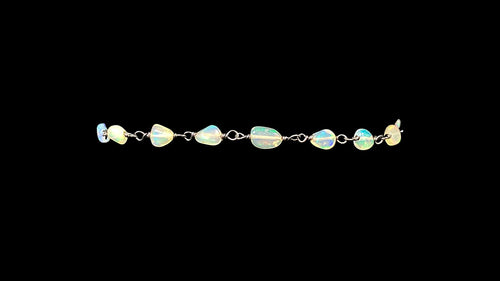 Sterling Silver Black Vermeil Black Ethiopian Opal Nugget Bracelet - Elegant Elements By Kelly