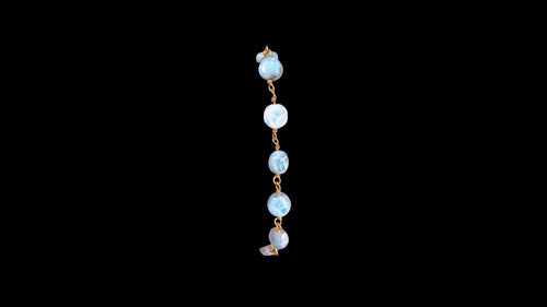 Vermeil Larimar Plain Coin Link Bracelet - Elegant Elements By Kelly