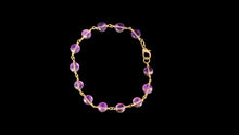 Load image into Gallery viewer, Amethyst Vermeil Coin Bracelet
