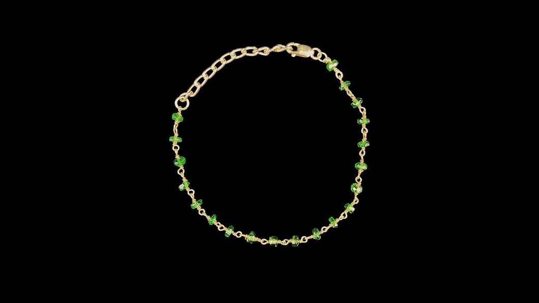 Chrome Tourmaline Faceted Rondelle Bracelet - Elegant Elements By Kelly