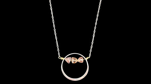 Sterling Silver Open Circle Necklace with Multi-Colored Trillion Tourmaline - Elegant Elements By Kelly
