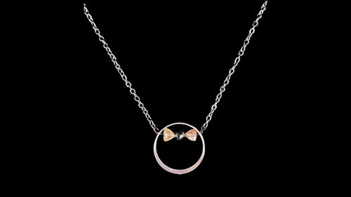 Sterling Silver Oxidized Open Circle Necklace with Multi-Colored Tourmaline Necklace - Elegant Elements By Kelly