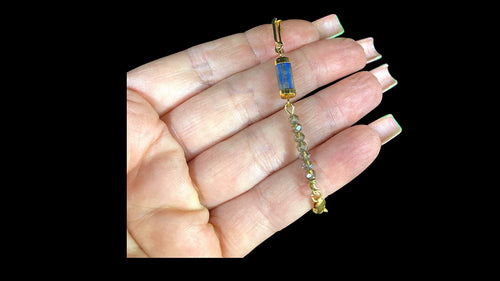 Gold Filled PaperClip Labradorite Componemt W/ Grey Spinel Bracelet - Elegant Elements By Kelly