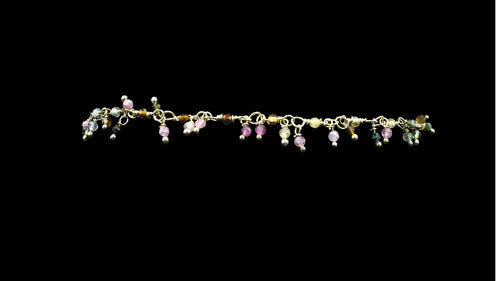 Gold-Filled Multi-Colored Tourmaline Dangle Bracelet – 7
