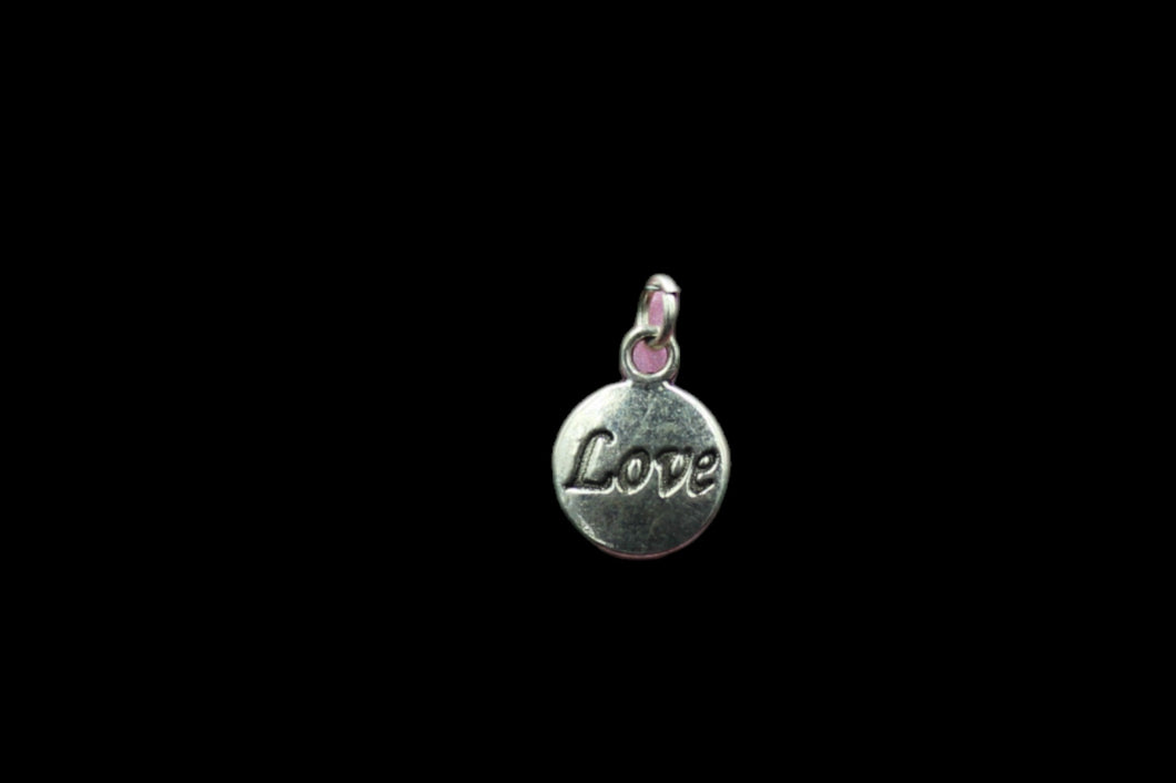 Silver Plated Love Disc Charm