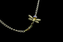 Load image into Gallery viewer, Amber Dragonfly Necklace With Gold Filled Chain
