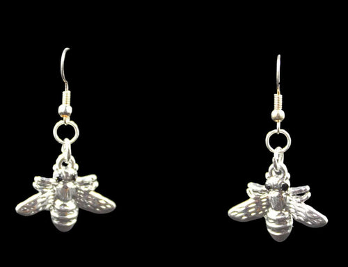 Silver Tone Bumblebee Earring - Elegant Elements By Kelly