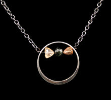 Load image into Gallery viewer, Oxidized Sterling Silver Chain With Open Circle Multi-Color Trillion Tourmaline Necklace
