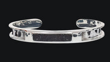Load image into Gallery viewer, Custom Sterling Silver Equestrian Turquoise Horsehair Gemstone Cuff Bracelet
