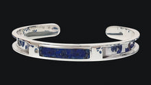 Load image into Gallery viewer, Custom Sterling Silver Equestrian Turquoise Horsehair Gemstone Cuff Bracelet
