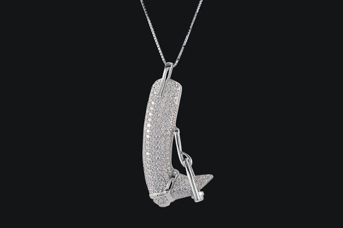 Sterling Silver Pave` English Riding Boot Necklace - Elegant Elements By Kelly