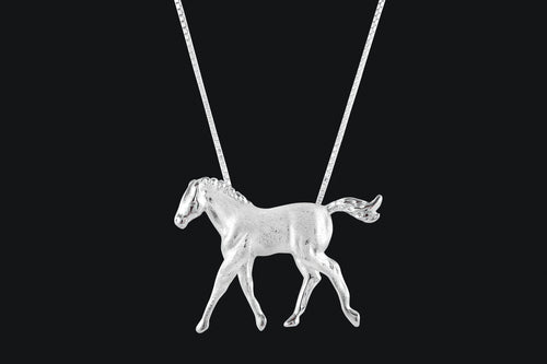 Sterling Silver Trotting Colt Necklace - Elegant Elements By Kelly