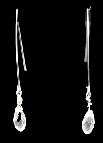Sterling Plated Marquise Shape Earrings With Crystal Accent - Elegant Elements By Kelly