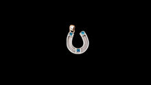 Load image into Gallery viewer, Custom Sterling Silver Horseshoe Horsehair Pendant with Princess Cut Gemstone Accents - Elegant Elements By Kelly
