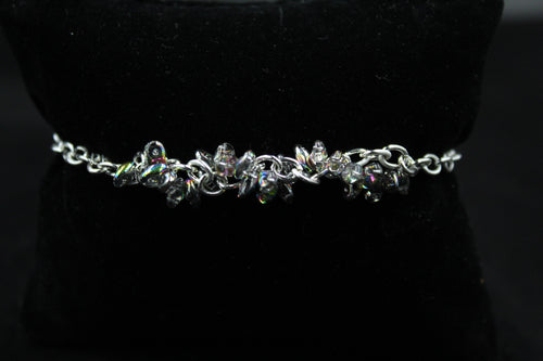 Silver Tone Bracelet With Czech Beads Design