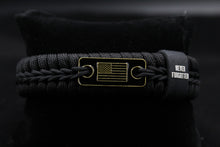 Load image into Gallery viewer, Men&#39;s Black Paracord Bronze Flag Bracelet
