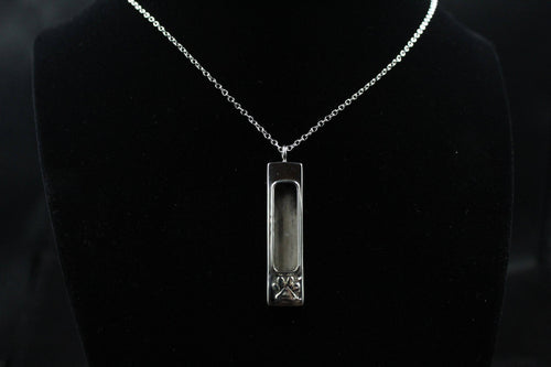 Custom Sterling Silver Channel Bar Paw Pendant