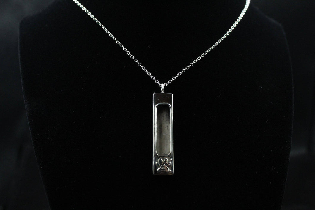 Custom Sterling Silver Channel Bar Paw Pendant