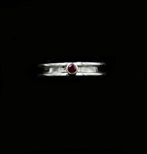 Load image into Gallery viewer, Custom Sterling Silver Horsehair Ring With Red Synthetic Ruby Birthstones - Elegant Elements By Kelly
