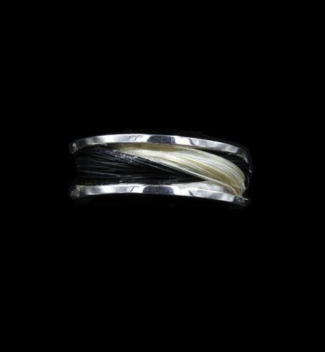 Custom Handmade Channel Set Horsehair Ring