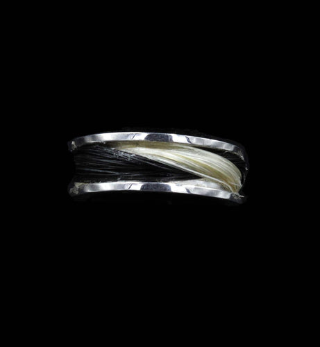 Custom Handmade Channel Set Horsehair Ring