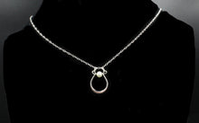 Load image into Gallery viewer, Tiny Sterling Silver Horseshoe Necklace With Small Faux Pearl
